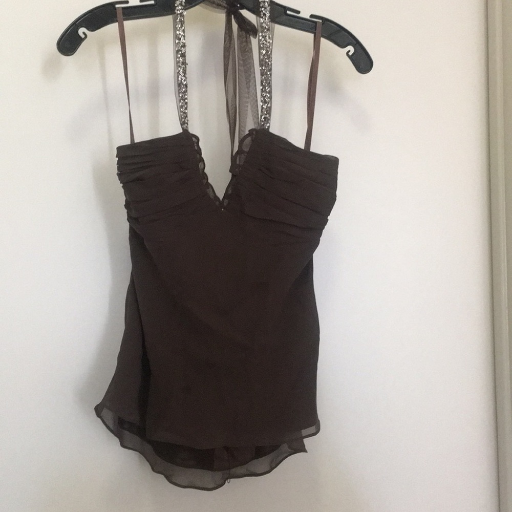 BCBG MaxAzria Brown Halter Top